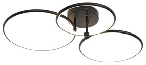 Plafoniera nera con LED dimmerabile a 3 livelli 3 luci - Joaniqa