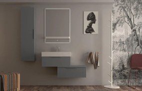 Mobile da bagno sospeso sotto lavabo L 70 x H 25 x P 44 cm grigio laccato opaco, 1 cassetto BADEN HAUS Modula