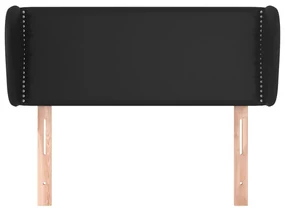 Testiera ad orecchio nera 93x23x78/88 cm in similpelle
