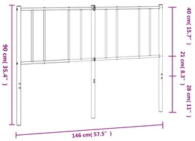 Testiera in Metallo Bianco 140 cm