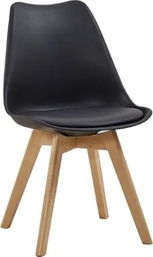 Set 2 sedie Kaira nere in stile scandinavo per cucina o sala