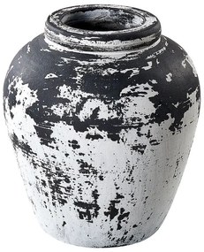 Vaso terracotta nero e bianco 33 cm DELFY Beliani