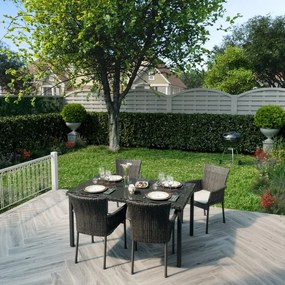 Set tavolo e sedie Noa NATERIAL in acciaio antracite per 6 persone