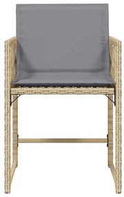 Sedie da giardino con cuscini 4 pz beige misto in polyrattan