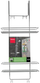 Mensola da bagno da appendere/senza foratura color argento lucido in acciaio Luxy – Metaltex