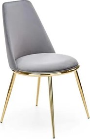Sedia imbottita K460 - Grigio/Oro