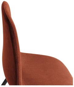 Sedie da pranzo in set color terracotta in imbottito 4 pz Minka – Marckeric