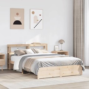 Giroletto Con Testiera 140x190 Cm İn Legno Massello Di Pino /