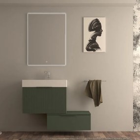 Armadietto bagno a terra Modula BADEN HAUS 1 cassetto P 45 x L 70 x H 27 cm verde opaco