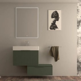 Mobile sottolavabo e lavabo Modula per vasca centrale verde opaco