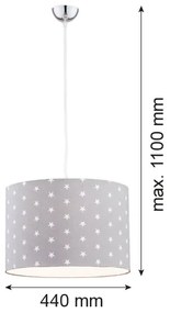 Argon 4134 - Lampadario a sospensione con filo MAGIC 1xE27/15W/230V grigio/bianco