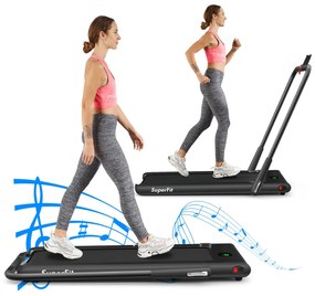 Costway Tapis roulant 2 in 1 sotto la scrivania, Tapis roulant elettrico 560W con schermo LED