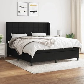 Giroletto A Molle Con Materasso Nero 160x200 Cm İn Tessuto /