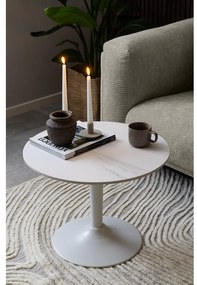 Tavolino rotondo bianco con piano in ceramica ø 60 cm Malta - Actona