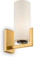 Applique Contermporanea Fortano 1 Luce Metallo Ottone Diffusore Vetro Bianco