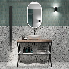 Mensola per bagno in acciaio Kros L 100 x P 46 x H 72 cm