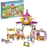 Lego disney princess 43195 le scuderie reali di belle e rapunzel, set da costruzione con cavallo giocattolo e mini bamboline - 43195A