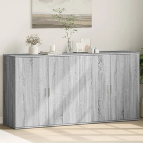 Credenze 2 pz grigio sonoma 79x38x80 cm in legno multistrato