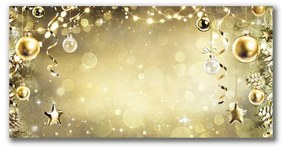 Quadro su tela Palline d'oro Decorazioni di Natale 100x50 cm