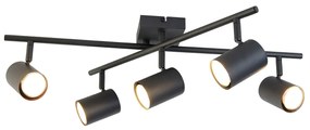 Lampada da soffitto intelligente nera quadrata inclusa 5 Wifi GU10 - Jeana