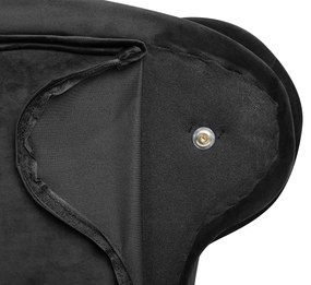 Chaise longue sinistra in velluto nero NIMES Beliani