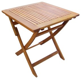 SOLEA - tavolino da giardino pieghevole in legno massiccio di acacia 70x70