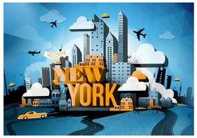 Fotomurale  New York  welcome  Colore Bianco, Dimensioni e Misure 200x140