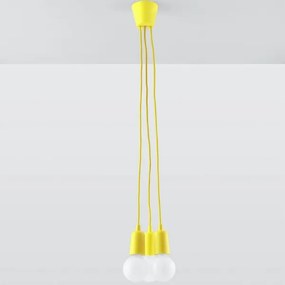 Lampadario su filo DIEGO 3xE27/60W/230V giallo
