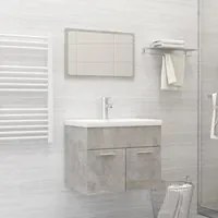 Set Mobili da Bagno Grigio Cemento in Truciolato