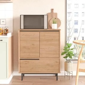 Scarpiera Da Ingresso Mobile Multifunzione 75x36x90 Con Piedini Neri Ocean Legno