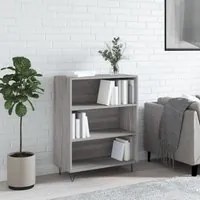 Libreria Grigio Sonoma 69,5x32,5x90 cm in Legno Multistrato 828362