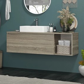 Mobile bagno 135 cm sospeso con vano a giorno a destra SP-135V - KAMALU