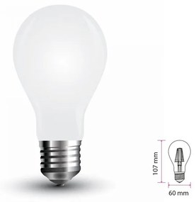 Lampada Led Con Filamento E27 A60 4W Caldo 2700K In Vetro Bianco 360 Gradi SKU-4489