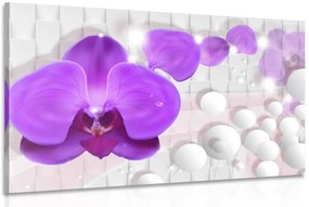 Quadro su tela – Orchidea su sfondo astratto