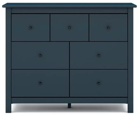 Cassettiera bassa blu scuro in legno di pino 110x80 cm Misti - Marckeric