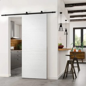 Porta scorrevole reversibile Mast in mdf bianco, L 93 x H 212 cm, con binario Retro