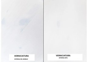Vetrinetta legno massello pino bianca shabby country