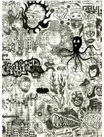 Graffititapete Ernest von Jean Paul Gaultier - Ecru/ Noir