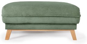 Poggiapiedi in verde chiaro con rivestimento in velluto a coste Tori – Bonami Selection