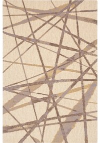 Tappeto in lana beige 100x180 cm Sticks - Agnella