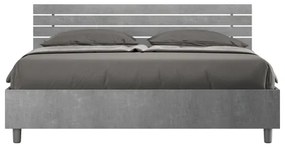 Letto matrimoniale contenitore 160x190 testata inclinata con doghe cemento Ankel