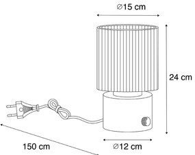 Lampada da tavolo Art Déco nera con vetro fumé - Laura