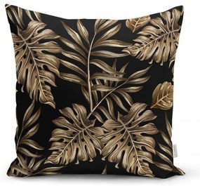 Federa per cuscino Foglie d'oro con BG nero, 45 x 45 cm - Minimalist Cushion Covers