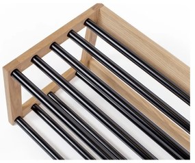 Scarpiera in metallo nero/naturale Slussen - Woodman