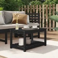 Tavolo da Giardino Nero 82,5x50,5x45 cm Legno Massello Pino 824138