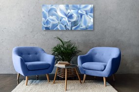 Stampa su tela – Fiori di ortensia blu-bianco
