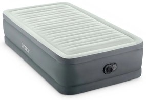 Materasso singolo autogonfiante Intex airbed dura-beam premaire i' colore grigio chiaro e pompa integrata, 99x191x46 cm - cod. 64902nd