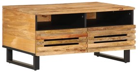Tavolino Da Salotto 80x55x40 Cm Legno Massello Di Mango Grezzo /