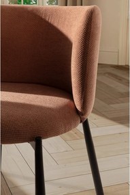 Set di sedie da pranzo color pesca in imbottito 2 pz Ginny – MOME