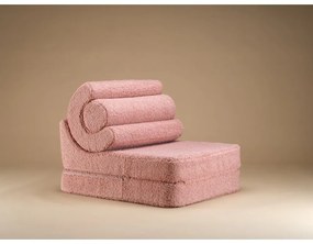 Poltrona per bambini rosa con rivestimento in bouclé Flipster – Wigiwama